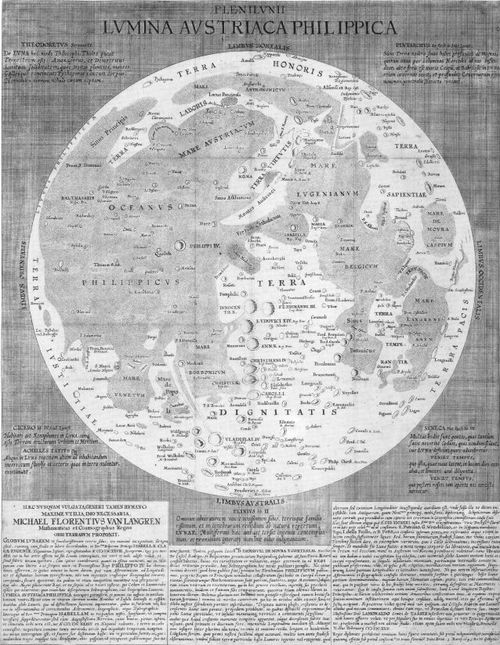 E308 - Moon map - Michael van Langren - 1645