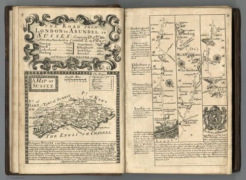 E127.010 - Road from London to Arundel. A Map of Sussex.