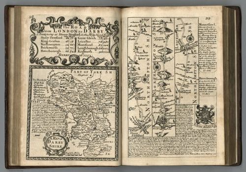 E127.055 - Road from London to Darby (Derby). A Map of Darbyshire(Derbyshire).
