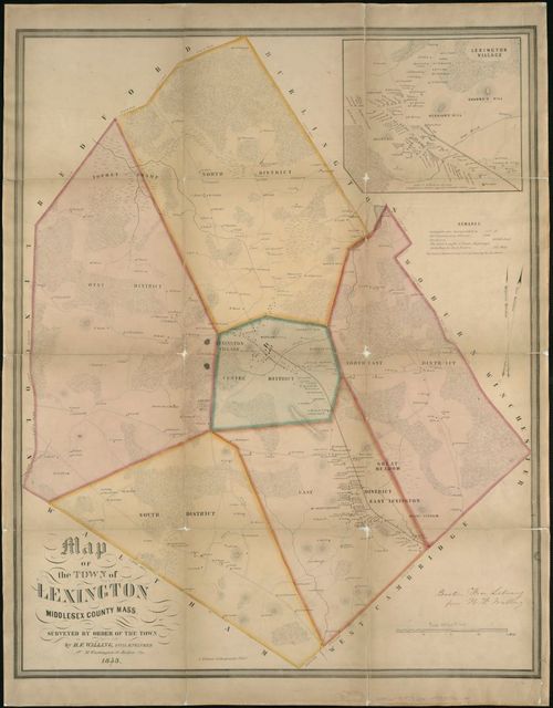 E316 - A map of the town of Lexington Middlesex County, Mass : surveyed by order of the town - Henry Francis Walling - 1853 (Cam Maguire)