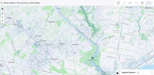E316 - Strava Heatmap of Philadelphia Suburbs - Strava - 2023 (Elias Lindgren)