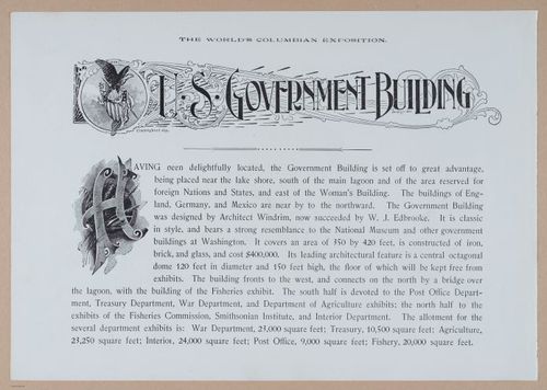 E338 - Chicago World's Fair - 1892 - i10695