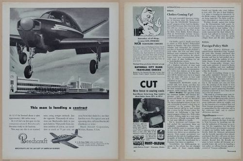 E350 - Newsweek 1953 August 24 - Nuclear Scenario Map - 12953-12954