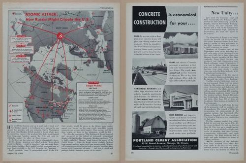 E350 - Newsweek 1953 August 24 - Nuclear Scenario Map - 12955-12956