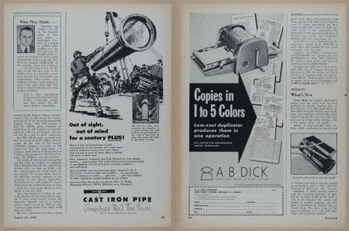 E350 - Newsweek 1953 August 24 - Nuclear Scenario Map - 12983-12984