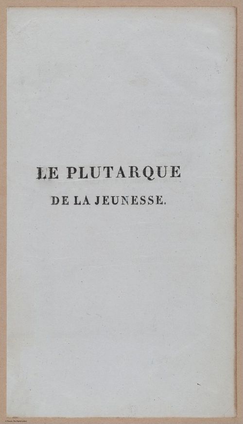 E347 - Le Plutarque De La Jeunesse 1822 - 12539