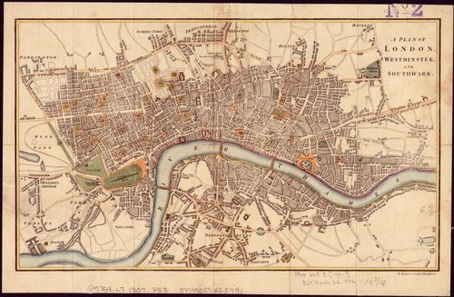 E361 - 002 GEO Old Map of London - Leventhal