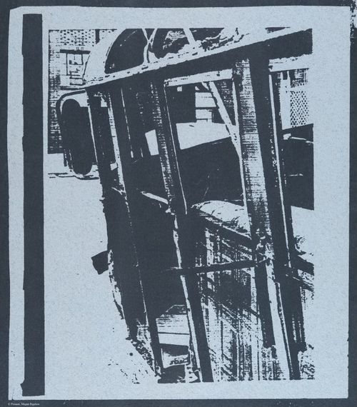 Burnt Bus, Mission District, San Francisco, photo / silk screen