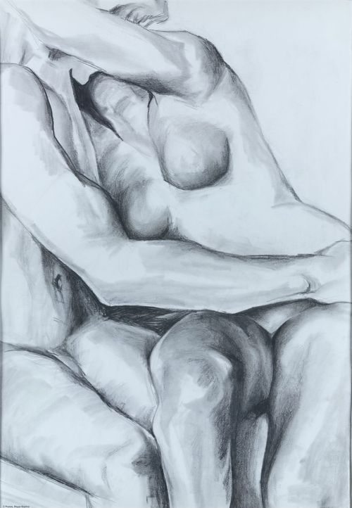 Le Baiser de Rodin. &nbsp;Pencil sketch. &nbsp;Musée Rodin, 77 Rue de Varenne, 75007 Paris