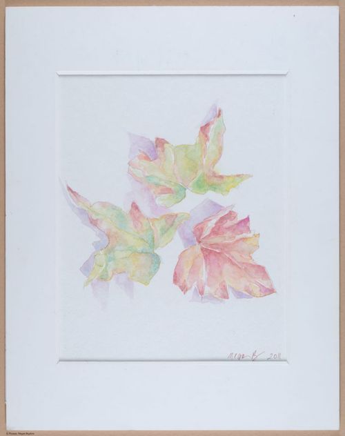Leaves still life, watercolor, v1