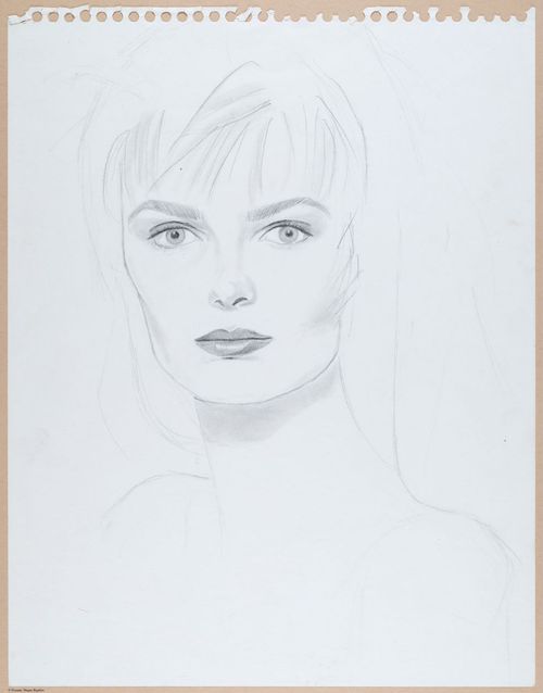 Paulina Porizkova, pencil sketch