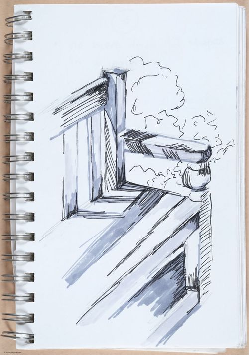 Filoli, Woodside, CA, bench, plein air