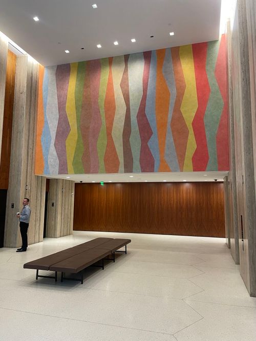 Wall Drawing #700E: Irregular Bands of Different Shapes, by Sol Lewitt, 1992 Color Ink Wash