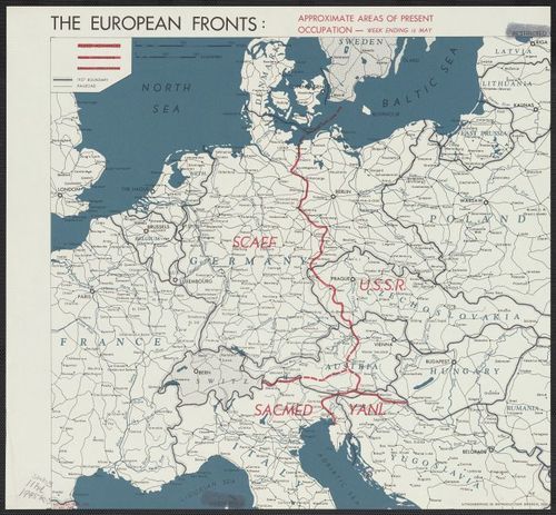 The European fronts [cartographic material] : approximate areas of present occupation -- week ending 15 May
