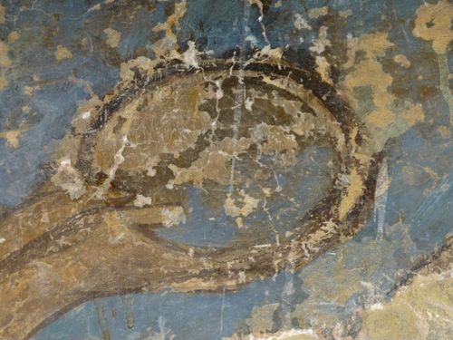 Close-up of Moon Image in Qusayr ‘Amra, Jordan