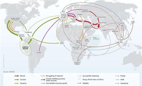 Digital Humanities - Map of crime worldwide. (United Nations Office on Drugs and Crime) - Barrett Heritage