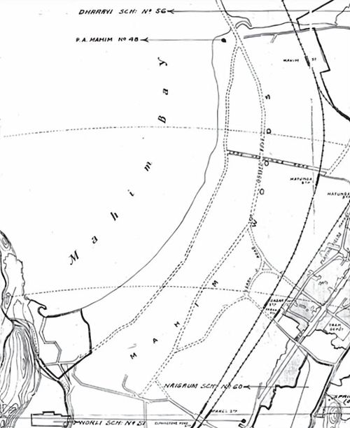 J.F. Watson - Map of the Island of Bombay - 1921 - Mahim