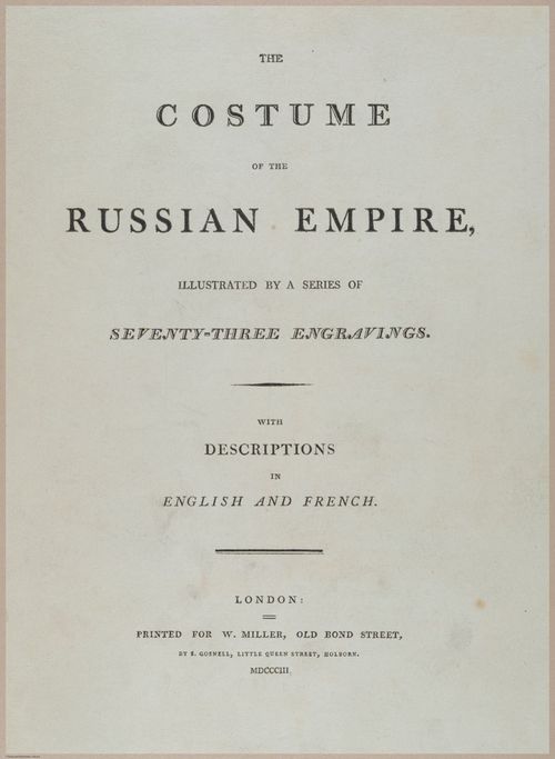 E491 - The Costume of the Russian Empire - 22706