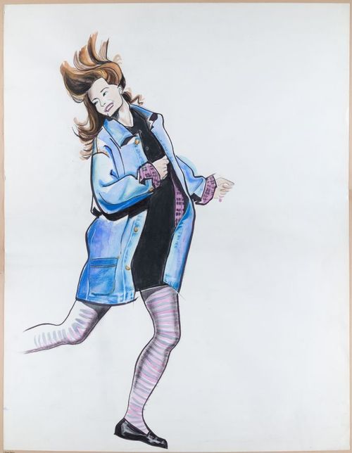 Fashion illustration, pencil / pen / watercolor