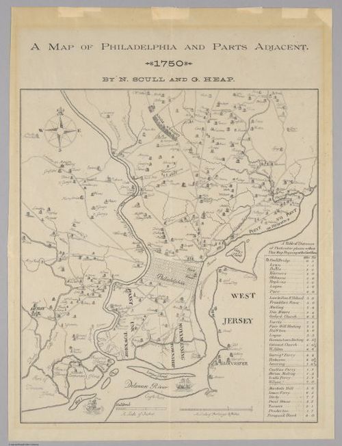 E560 - A Map of Philadelphia and Parts Adjacent 1750 - Jane and Ronald Gibbs Collection