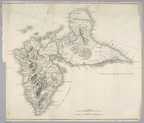 E560 - Guadelope, The Army Commanded by Majaor General Barrington, the [plan[ by commodore moore 1773 - Jane and Ronald Gibbs Collection