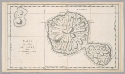 E560 - Carte de l'isle de Taiti, par le Lieutenant J. Cook 1769 - Jane and Ronald Gibbs Collection