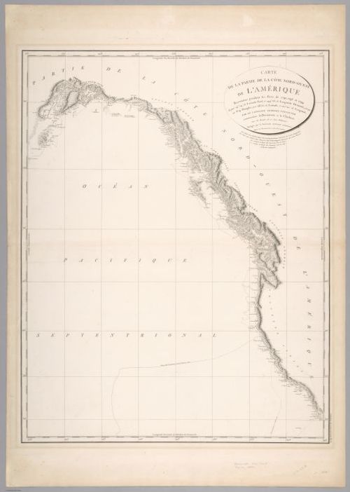 E560 - &nbsp;Carte de la Côte Nord-Ouest de l'Amérique Reconnue pendant les Etés de 1792, 17953, et 1794 - Jane and Ronald Gibbs Collection