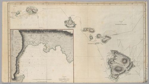 E560 - &nbsp;Sketch of Karakakooa Bay & Chart of the Sandwich Islands - Jane and Ronald Gibbs Collection