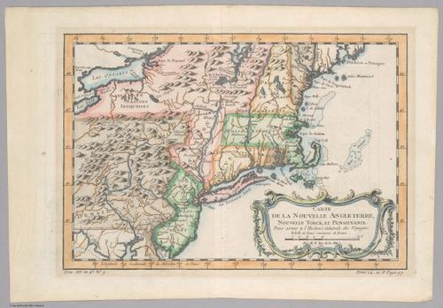 E560 - Carte de la Nouvelle Angleterre, Nouvelle Yorck, et Pensilvanie 1757 - Jane and Ronald Gibbs Collection