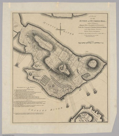 E560 - A Plan of the Action at Bunkers Hill on the 17th of June 1775 - Jane and Ronald Gibbs Collection