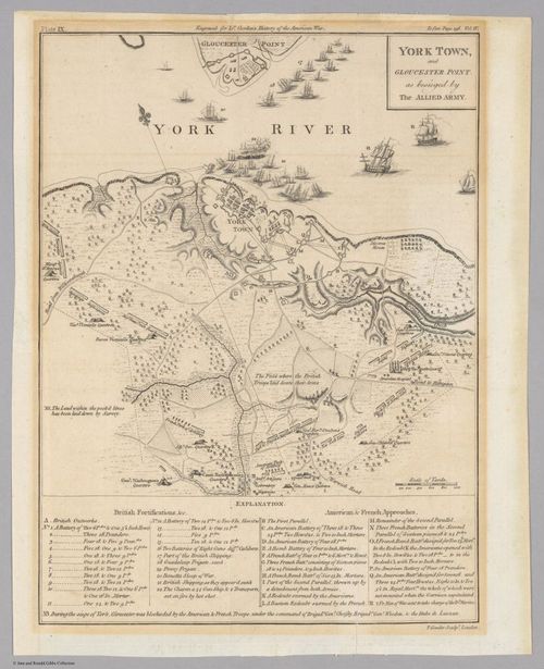 E560 - York Town, and Gloucester Point. as besieged by The Allied Army - Jane and Ronald Gibbs Collection