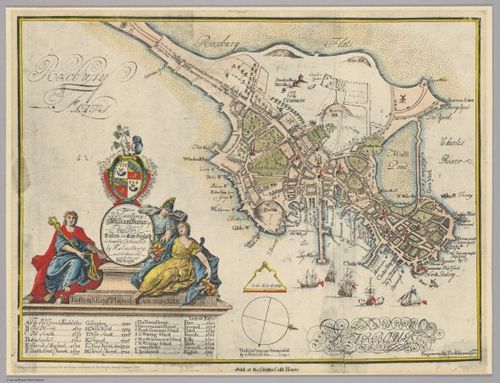 E560 - To His Excellency William Burnet Esq., this plan of Boston in New England is humbly dedicated by His Excellencys most obedient and humble servant Will Burgis (1728) - Jane and Ronald Gibbs Collection