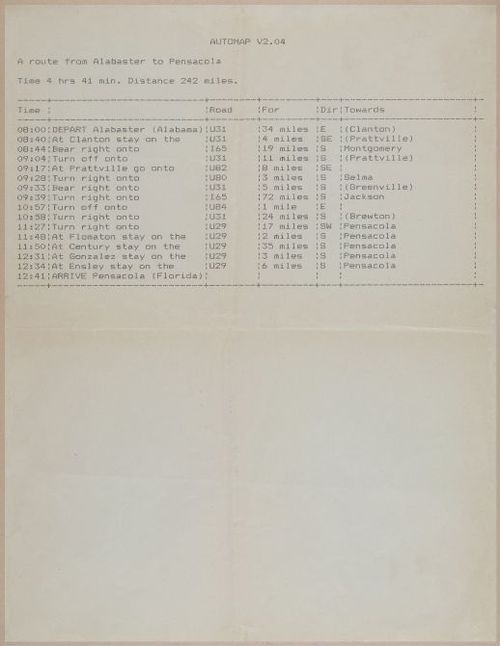 E607 - 1980's Computer-Generated Directions - 28263