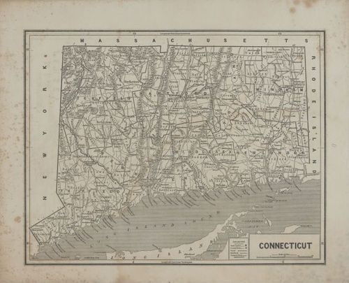 `1845 Map of Connecticut - Jake Padilla