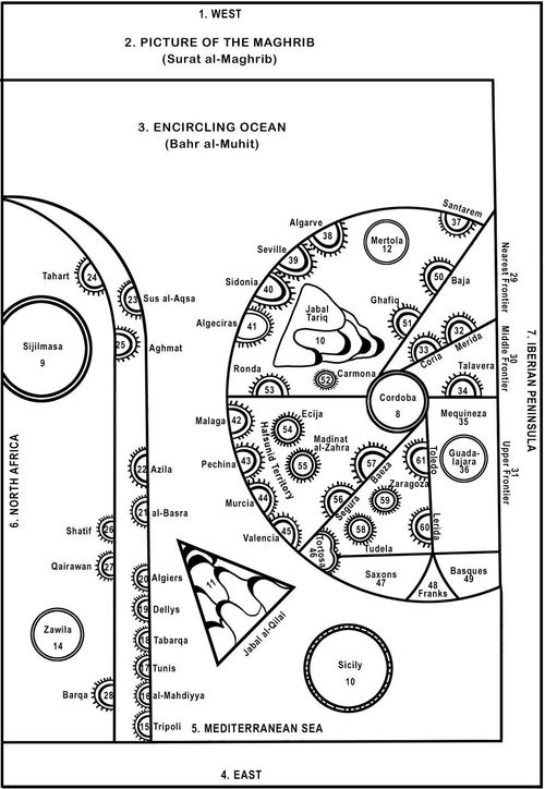 Leiden KMMS 3101 Maghrib Map - Line Drawing