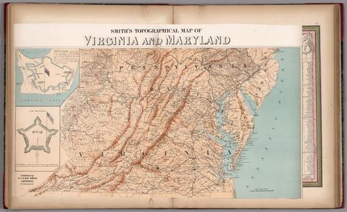 Smith's Topographical Map of Virginia and Maryland - Samuel Augustus Mitchell - 1850 - Wyatt Cotton