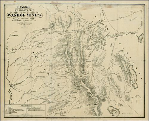 De Groot's Map of the Washoe Mines - 1860