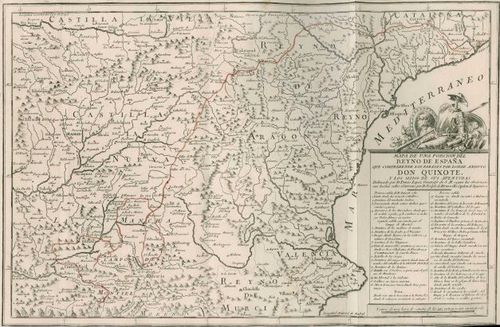 Mapa de una Porcion del Reyno de España que Comprehende los Parages por Donde Anduvo Don Quixote y los Sitios de sus Aventuras