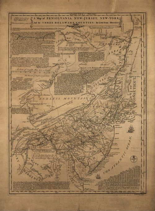A Map of Pennsylvania, New-Jersey, New-York, and the Three Delaware Counties - from Ken Habeeb