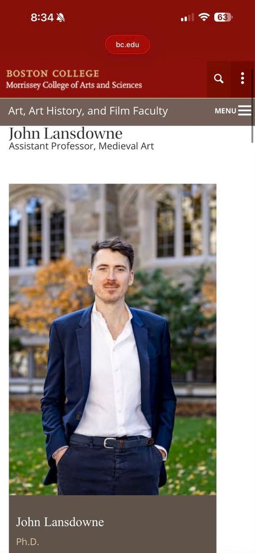 professor for medieval art class that he’s taking in the spring of 2026