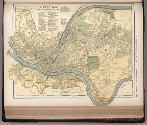 Map of Pittsburg and Allegheny, 95 - D. Appleton & Co. - 1891 - Michael Gredler