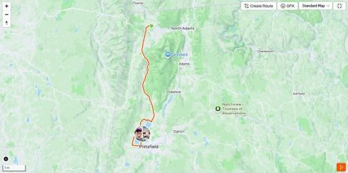 Map of Williams College to Lake Onota - Dalton Peters