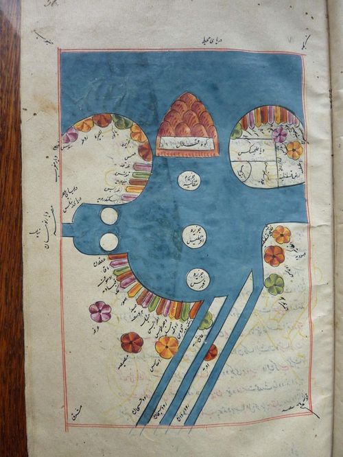 St-Petersburg Oriental Institute, Ms. C-610: Persian Copy of Mediterranean Map, 16/17th century (Photo: Karen Pinto)