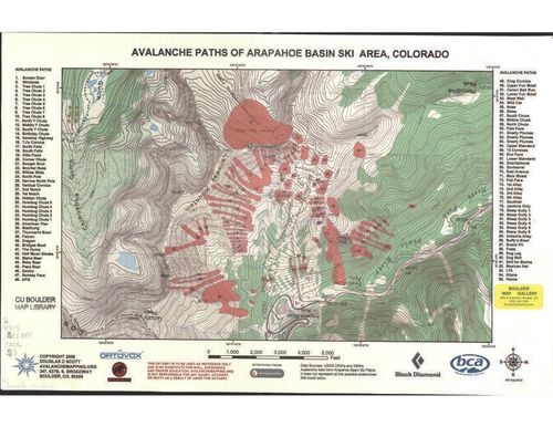 Avalanche Paths of Arapahoe Basin Ski Area, Colorado