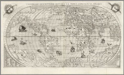 Universale Descrittione Di Tutta la Terra - 1568 - Conosciuta Fin Qui - Giacomo Gastaldi - 1568