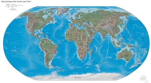 Physical World Map - 2004