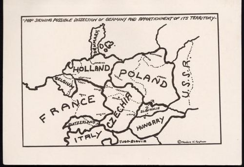 Map Showing Possible Dissection of Germany and Apportionment of Its Territory