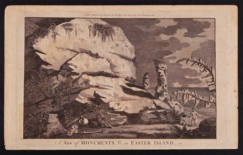 A View of Monuments in Easter Island