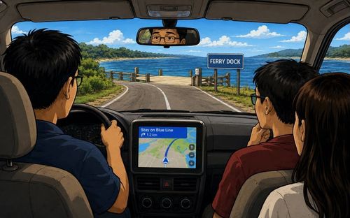 Driving To The Ferry Dock