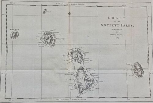 Chart of the Society Isles, Discovered by Lieut. J. Cook, 1769